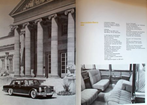 Mercedes-Benz Personenwagen Modellprogramm 1965 Automobilprospekt (0845)